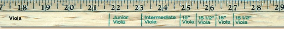 viola size yard stick