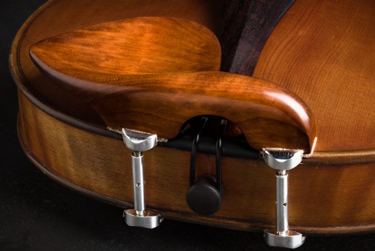 Big Strad 1 Boxwood Violin Chinrest w/ Nickel Barrels Potter Violins