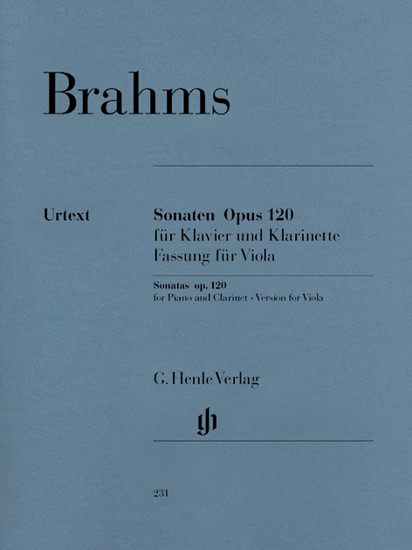Brahms Viola Sonatas Op. 120 No. 1 in F minor and No. 2 in E-flat Major