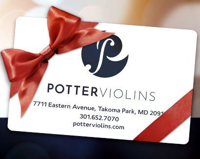 Potter Violins Gift Card Gift Idea for Classical Musician Violin Viola Cello Bass Violinist Violist Cellist Bassist