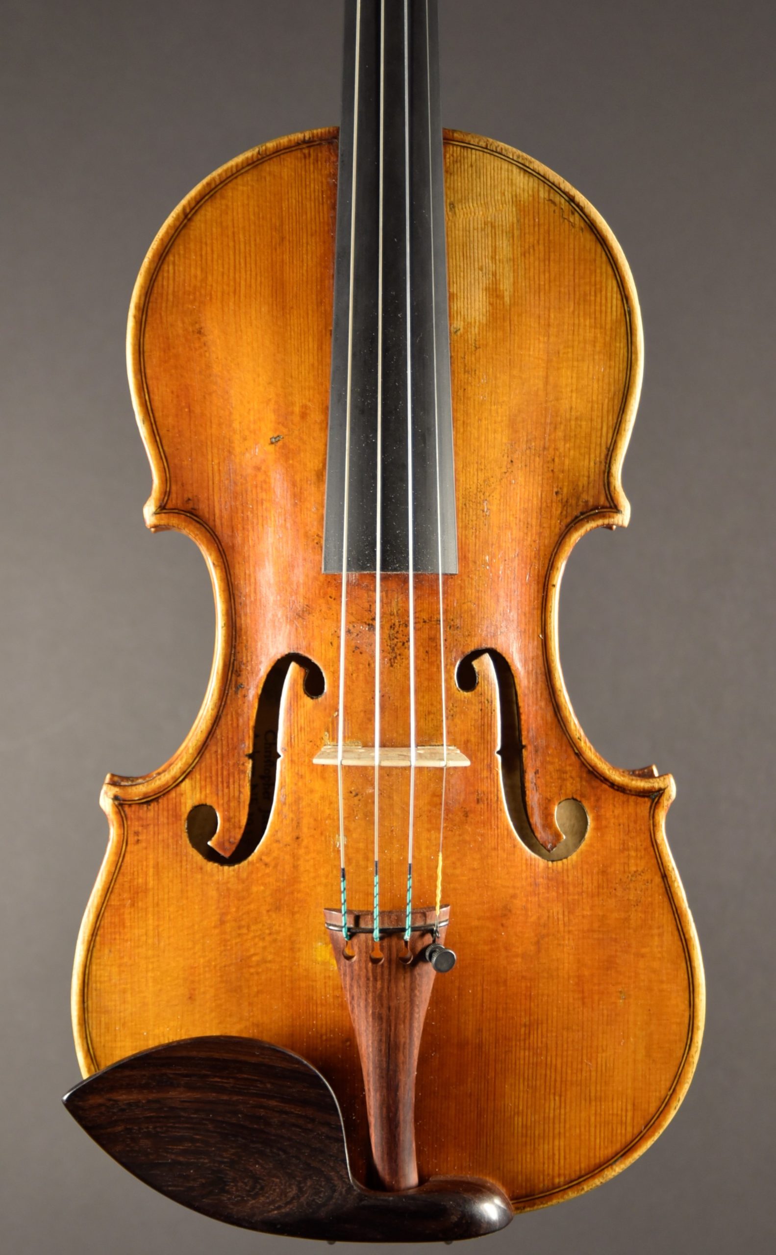 C7408 44 Violin labeled Christopher Jacoby, Auburn NE, 2017 Front edited