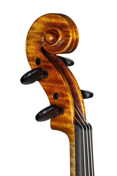 Violin labeled and by Nicolas Gilles, Villeneuvette 2023, copy of the 'Violon du Diable' Guarneri 'del Gesu' 1734 Side Scroll