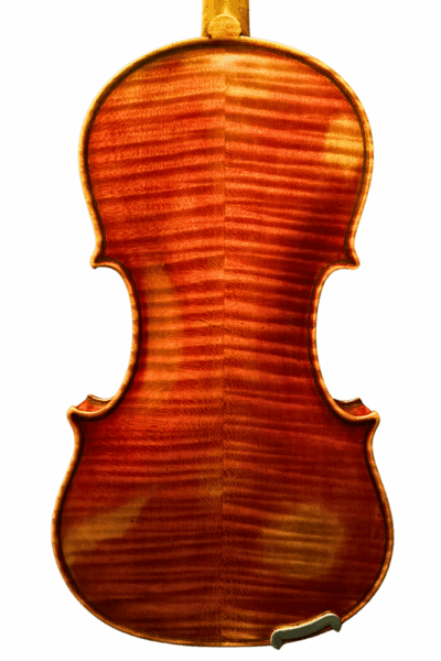 Back of Violin labeled Enrico Bajoni, Milano 1898